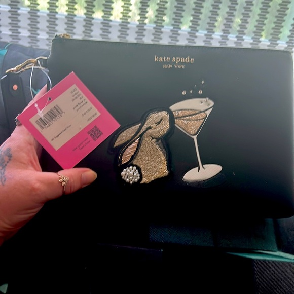 Kate Spade ♠️ Bun Bun Bunny Wristlet - Picture 1 of 8